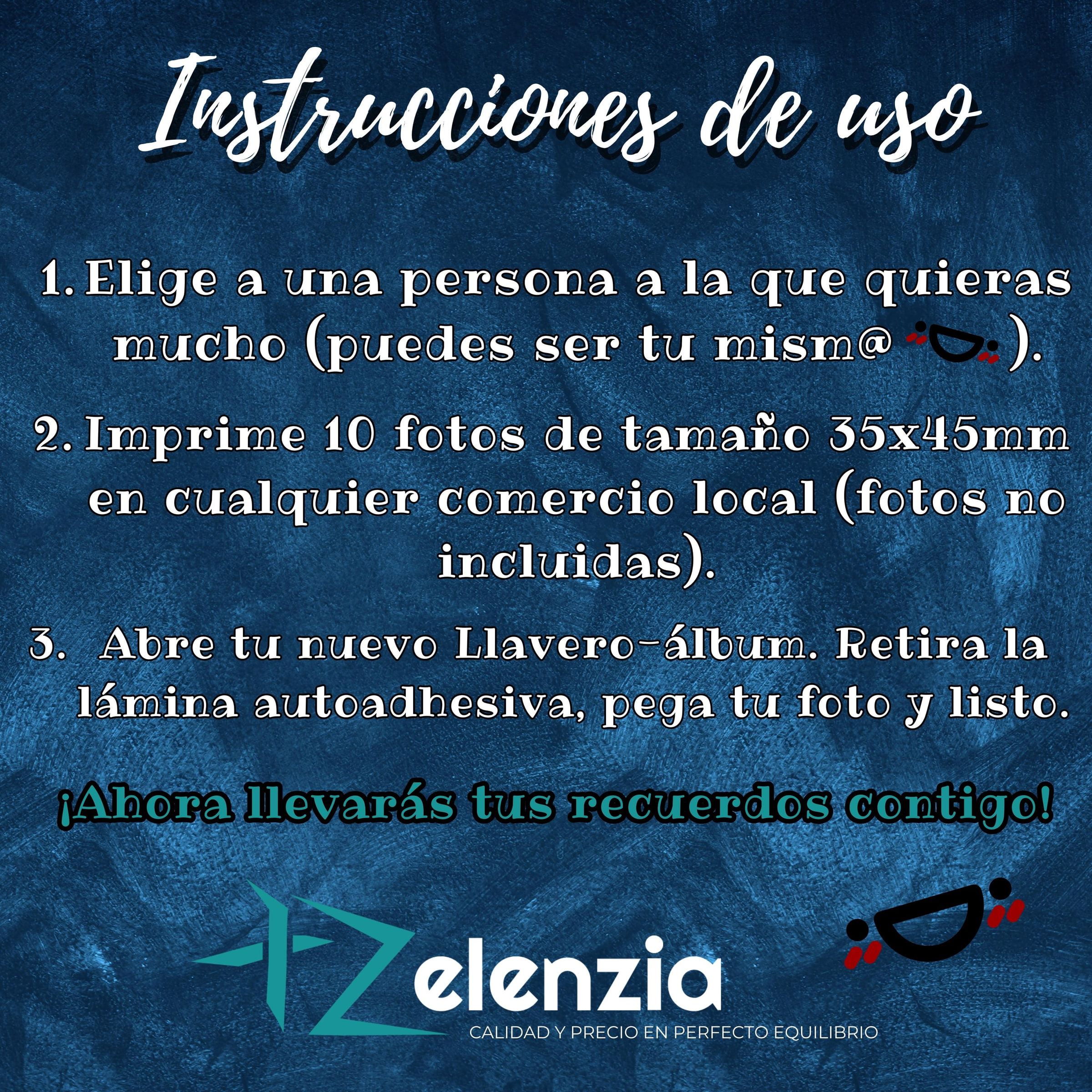 Infografía de instrucciones de uso en tres pasos, con el logotipo de XZelenzia.